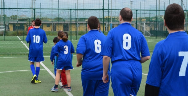 I ragazzi durante il riscaldamento